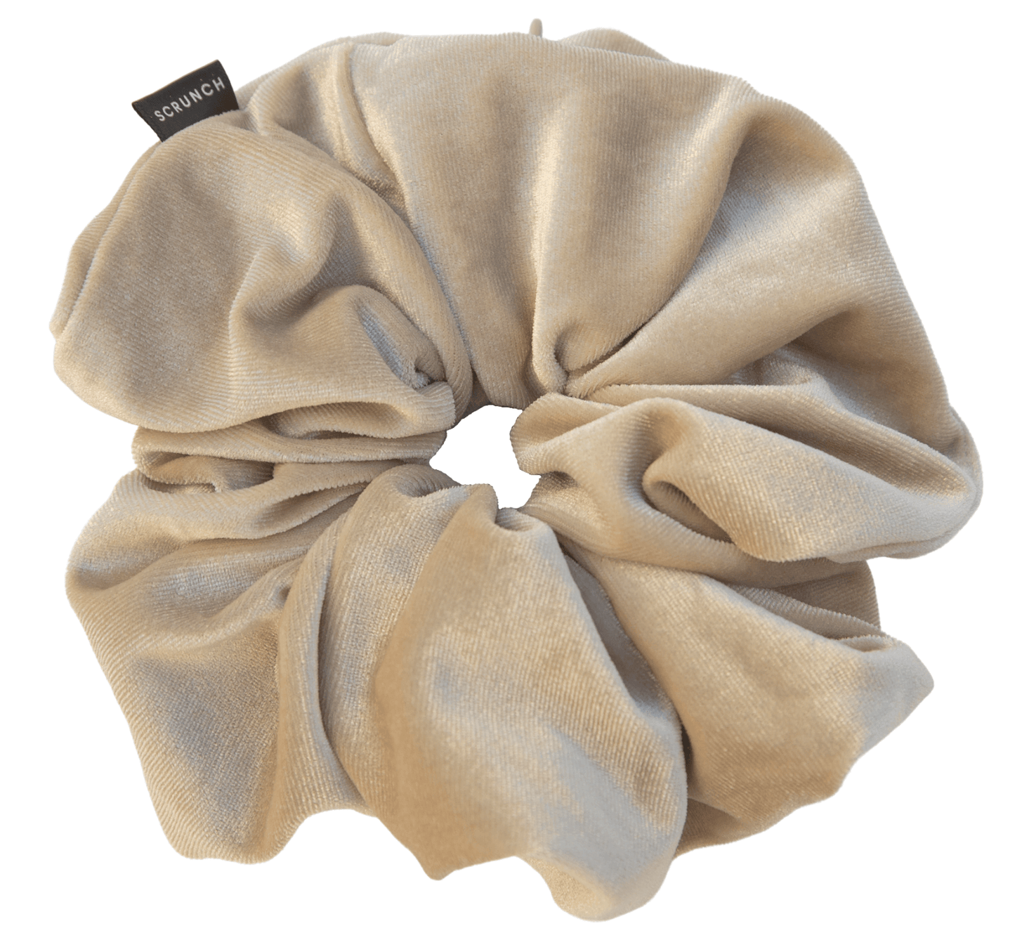 Scrunchies with Pockets - Light Beige Secret Scrunch Velvet Oversized
