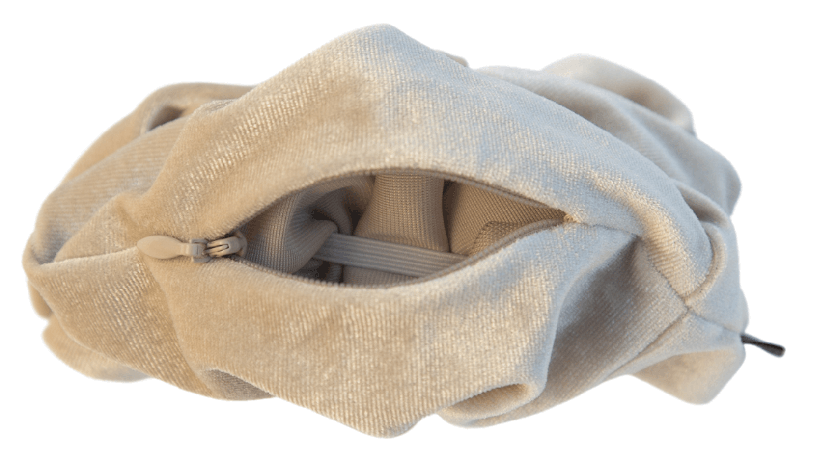 Scrunchies with Light Beige Scrunch Velvet Secret Oversized - Pockets